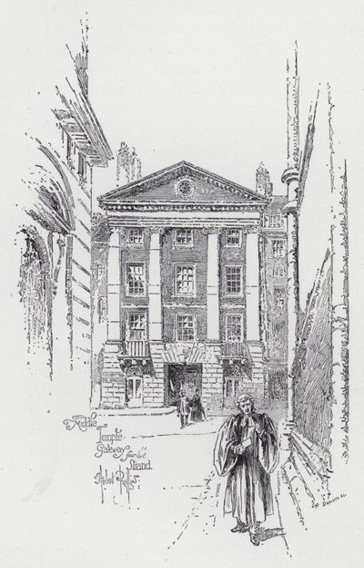 Middle Temple Gateway from the Strand (rytina) od Herbert (after) Railton