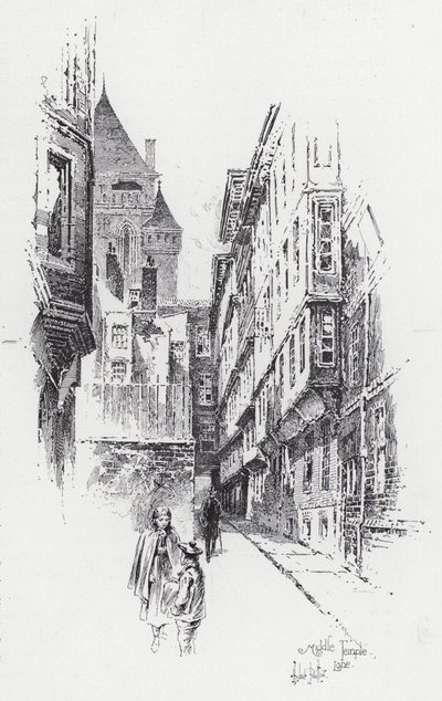 Middle Temple Lane (rytina) od Herbert (after) Railton