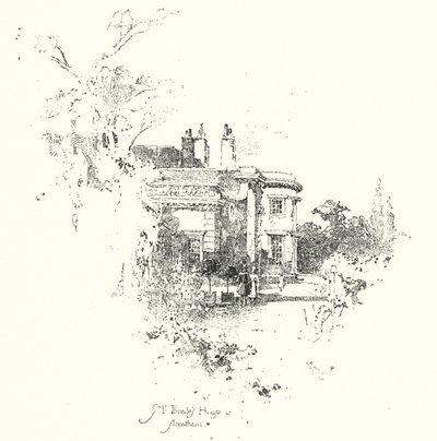 Dům paní Thraleové, Streatham (litho) od Herbert (after) Railton