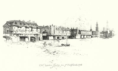 Old London Bridge, od St Olave’s Church od Herbert (after) Railton