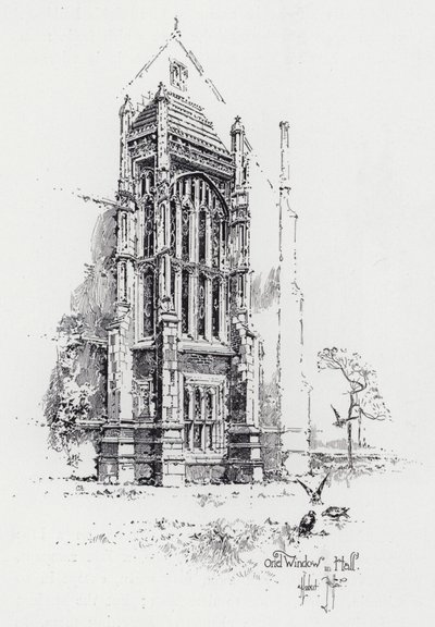 Oriel Window in Hall (rytina) od Herbert (after) Railton