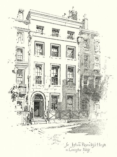 Dům sira Joshuy Reynolda, Leicester Fields, Londýn (litho) od Herbert (after) Railton