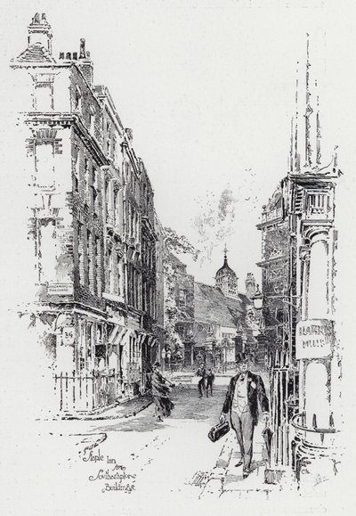 Staple Inn z Southampton Buildings (rytina) od Herbert (after) Railton