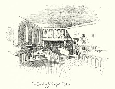 Kaple, věznice Newgate, Londýn (litho) od Herbert (after) Railton
