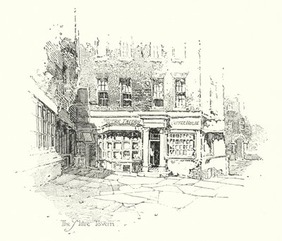 The Mitre Tavern, Londýn (litho) od Herbert (after) Railton