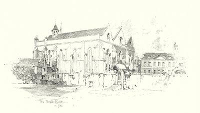 The Temple Church, Londýn, v roce 1761 (litho) od Herbert (after) Railton