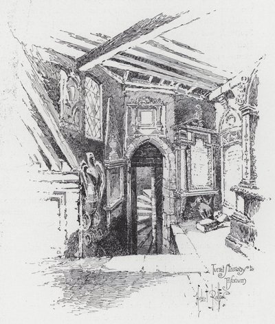 Turret Stairway to Triforium (rytina) od Herbert (after) Railton