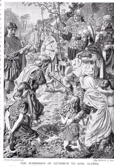 The Submission of Guthrum to King Alfred, ilustrace z 