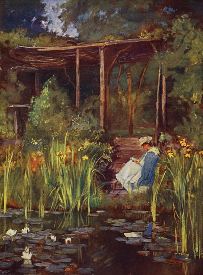 Vodní zahrada (barevná litografie) od Herbert Arnould Olivier