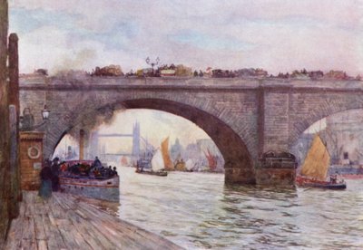 Arch of London Bridge (barevné lito) od Herbert Menzies (after) Marshall