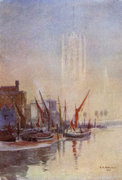 Podzimní ráno, Millbank (barevné lito) od Herbert Menzies (after) Marshall