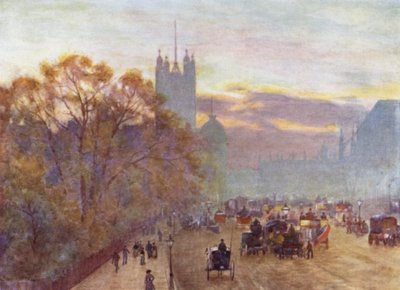 The Approach to Westminster (barevné lito) od Herbert Menzies (after) Marshall