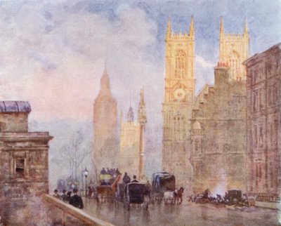 The End of Victoria Street, Westminster (barevné lito) od Herbert Menzies (after) Marshall