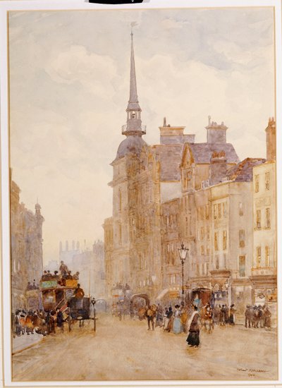 Pohled dolů Ludgate Hill ze schodů St. Paul