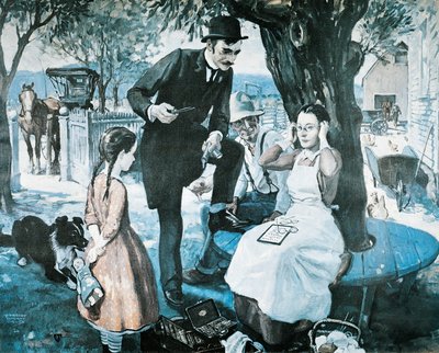 Prodejce brýlí na konci 19. století, reklama pro American Optical Company od Herbert Morton Stoops