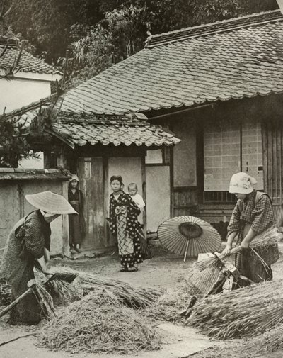Rolnické ženy v čele ječmene, 1910. od Herbert Ponting