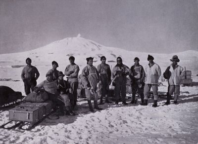 Jižní párty (černobílá fotografie) od Herbert Ponting