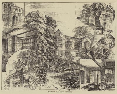 Fountains Hall, Ripon, Yorkshire od Herbert Railton