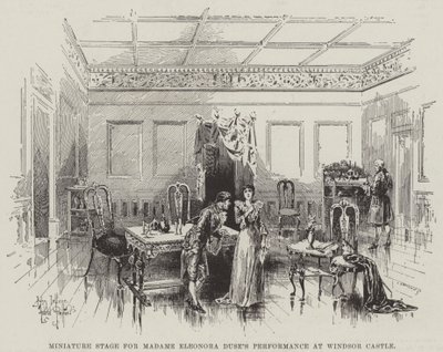 Miniaturní scéna pro představení Madame Eleonory Duse na hradě Windsor od Herbert Railton