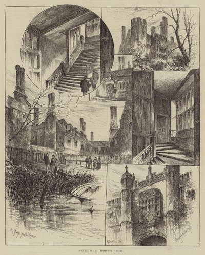 Skici v Hampton Court od Herbert Railton
