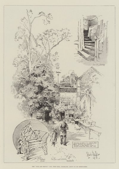 Fox and Crown Inn, West Hill, Highgate, se chystá zbourat od Herbert Railton