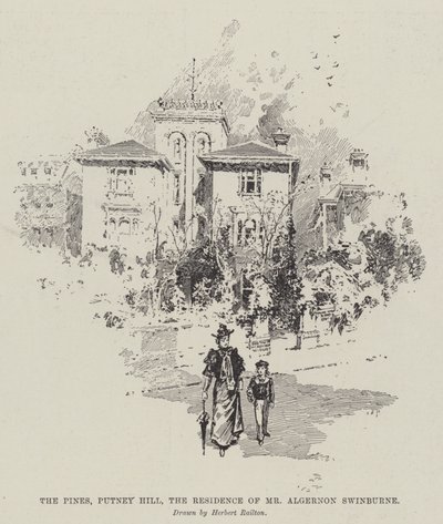 The Pines, Putney Hill, sídlo pana Algernona Swinburna od Herbert Railton