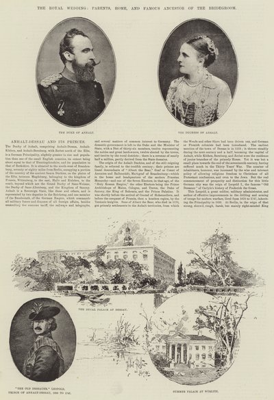 Královská svatba, rodiče, domov a slavný předek ženicha od Herbert Railton