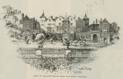 Pohled na Holland House z jižní terasy od Herbert Railton