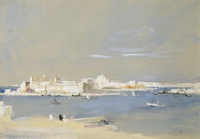 The Harbour, Valletta, Malta (wc a barva karoserie na tónovaném papíře) od Hercules Brabazon Brabazon