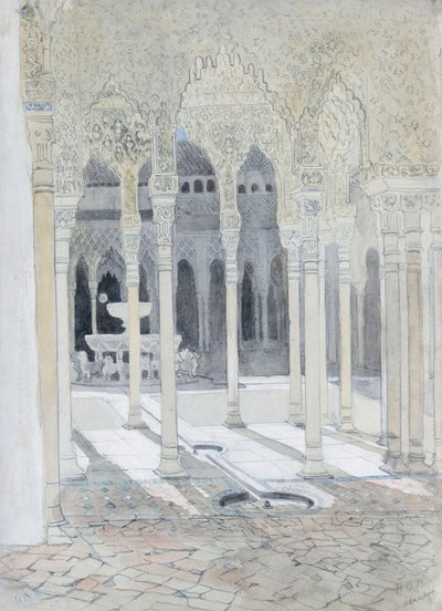 Lví nádvoří, Alhambra, Granada, Španělsko od Hercules Brabazon Brabazon