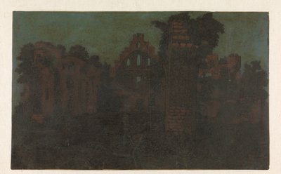 Ruiny opatství Rijnsburg, Velká verze Ruiny opatství Rijnsburg z jihu: Velká verze od Hercules Segers