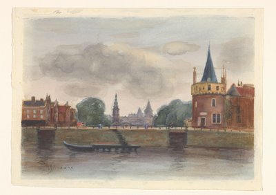 Pohled na Schreierstoren v Amsterdamu od Herman Eduard Knaake (signed by artist)