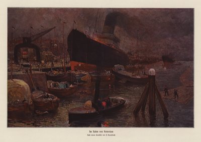 V rotterdamském přístavu (barevná litografie) od Herman Heijenbrock