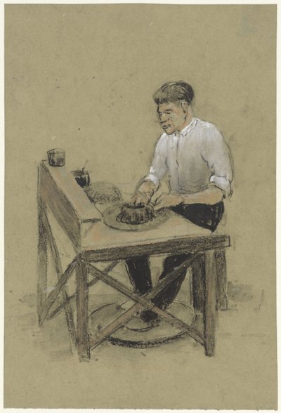 Potter u svého gramofonu od Herman Heijenbrock