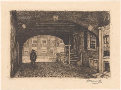 Brána svatého Petra v Amsterdamu od Herman Heuff (signed by artist)