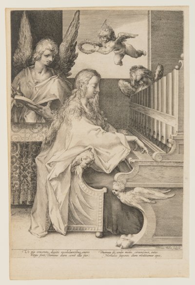 Svatá Cecílie hrající na varhany se dvěma anděly od Herman Jansz. Muller