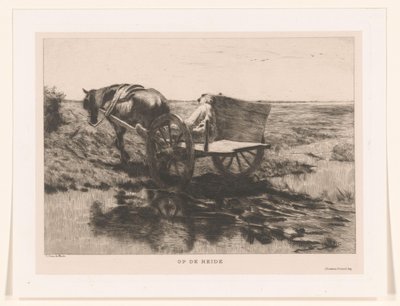 Koňský povoz na vřesovišti Na vřesovišti (název na objektu) od Herman Johannes van der Weele