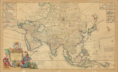Mapa Asie z roku 1730, Herman Moll od Herman Moll