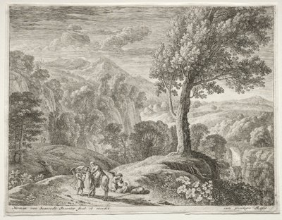 Velký strom a kaskáda, c. 1652-1654. od Herman van Swanevelt