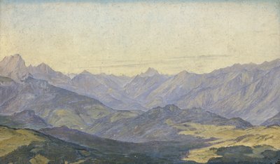 Horské údolí v Oberbayern, 1829 (olej na papíře) od Hermann Kauffmann