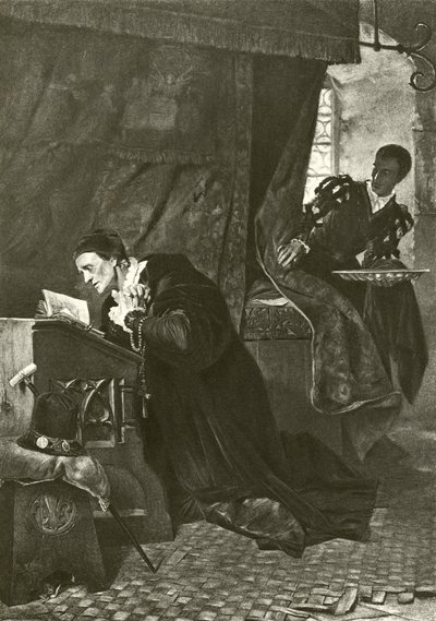 Ludvík XI. a Oliver Le Dain (rytina) od Hermann Kaulbach