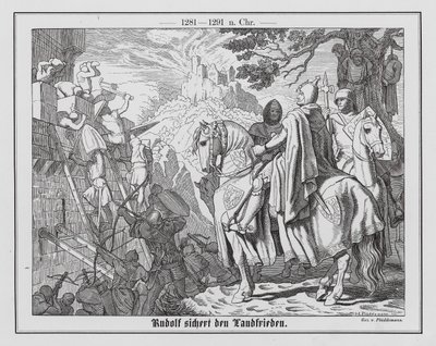 Německý král Rudolf I. zajišťuje mír ve svých zemích od Hermann Pluddemann