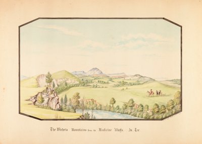 Pohoří Wichita z Medicine Bluff, Indiánské teritorium od Hermann Stieffel