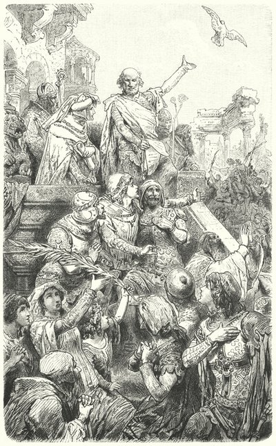 Cola di Rienzo dává lidu Říma novou ústavu z roku 1347 od Hermann Vogel