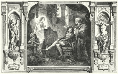 Dante Alighieri v ateliéru Giotto, 14. století od Hermann Vogel