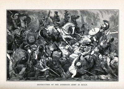 Zničení athénské armády na Sicílii, 1882 od Hermann Vogel