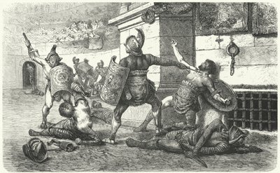 Gladiátoři bojující v aréně ve starověkém Římě od Hermann Vogel