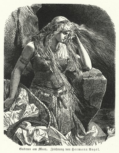 Gudrun u moře od Hermann Vogel