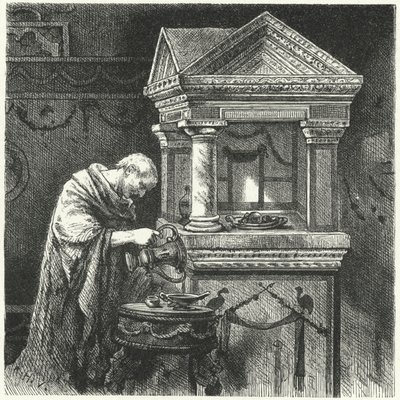 Přinášet obětiny v chrámu ve starověkém Římě od Hermann Vogel