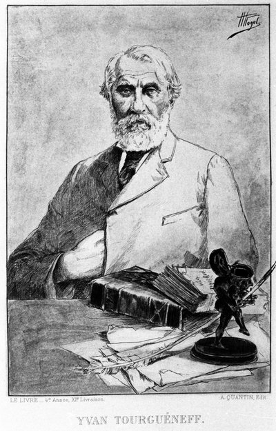 Portrét ruského spisovatele Ivana Turgenieva (1818 - 1883). Kresba Hermann Vogel; sd. od Hermann Vogel